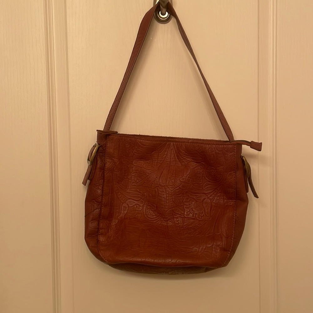 American Leather Co. Brandy Tooled Purse